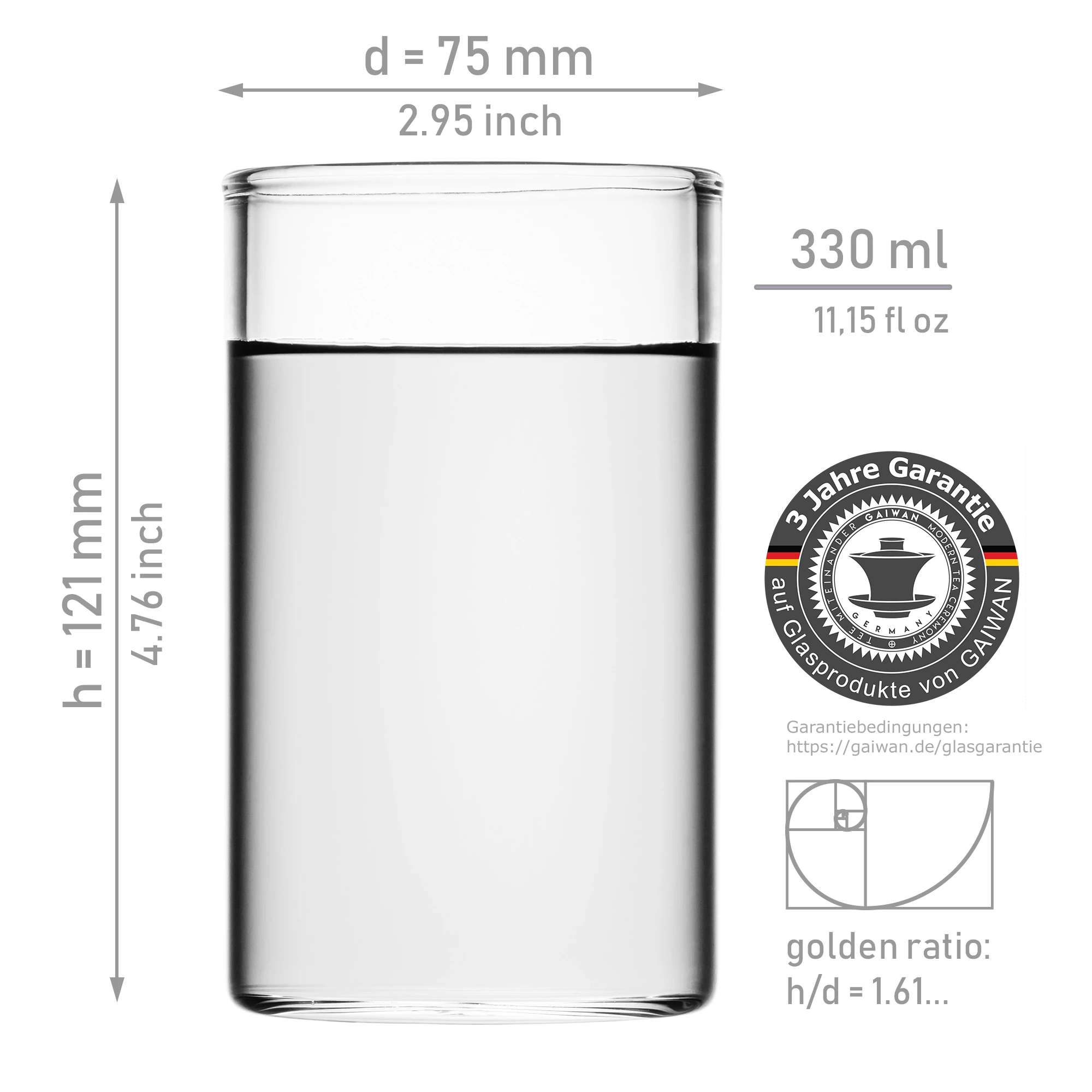 ICEGOLD330 x4: Drinking Glasses, Set Of 4